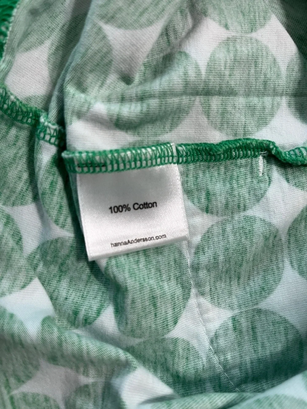 Hanna Andersson Green and White Circle Print Dress Sz 130 or 8